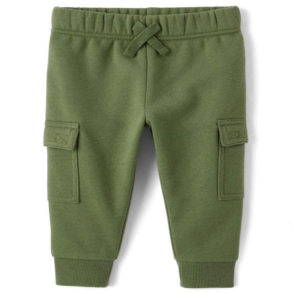 The Children's Place,Baby Boys,and Toddler Fleece Jogger Pants,Olive Cargo,2 Years