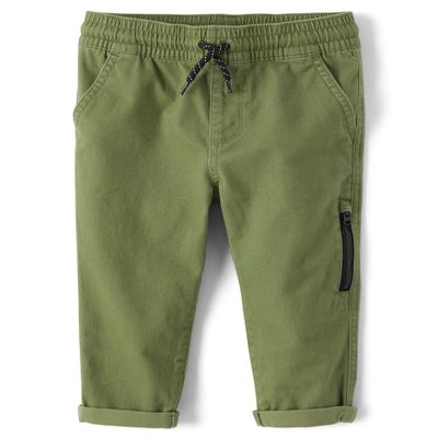 The Children's Place,Baby Boys,and Toddler Roll Hem Pull On Pant,Truly Olive Roll Hem,4 Years