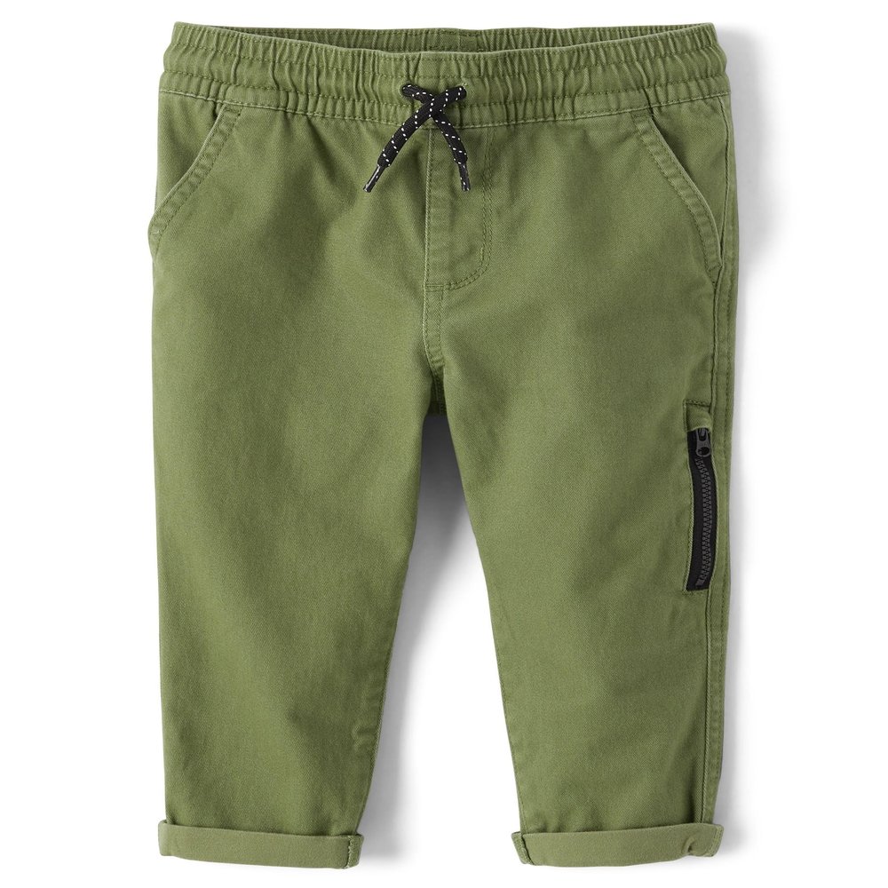 The Children's Place,Baby Boys,and Toddler Roll Hem Pull On Pant,Truly Olive Roll Hem,4 Years