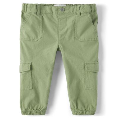 The Children's Place,Baby Girls,and Toddler Cargo Jogger Pant,Misty Glen,6 Months