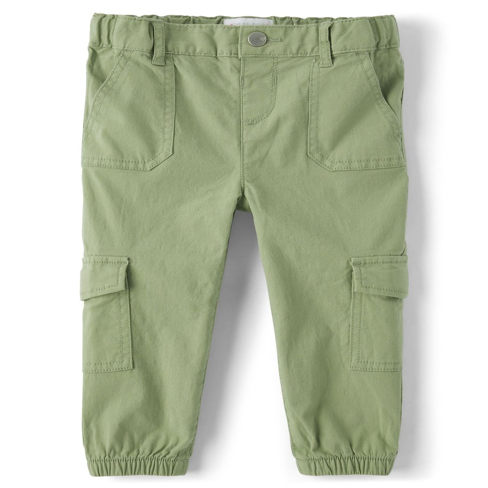 The Children's Place,Baby Girls,and Toddler Cargo Jogger Pant,Misty Glen,6 Months