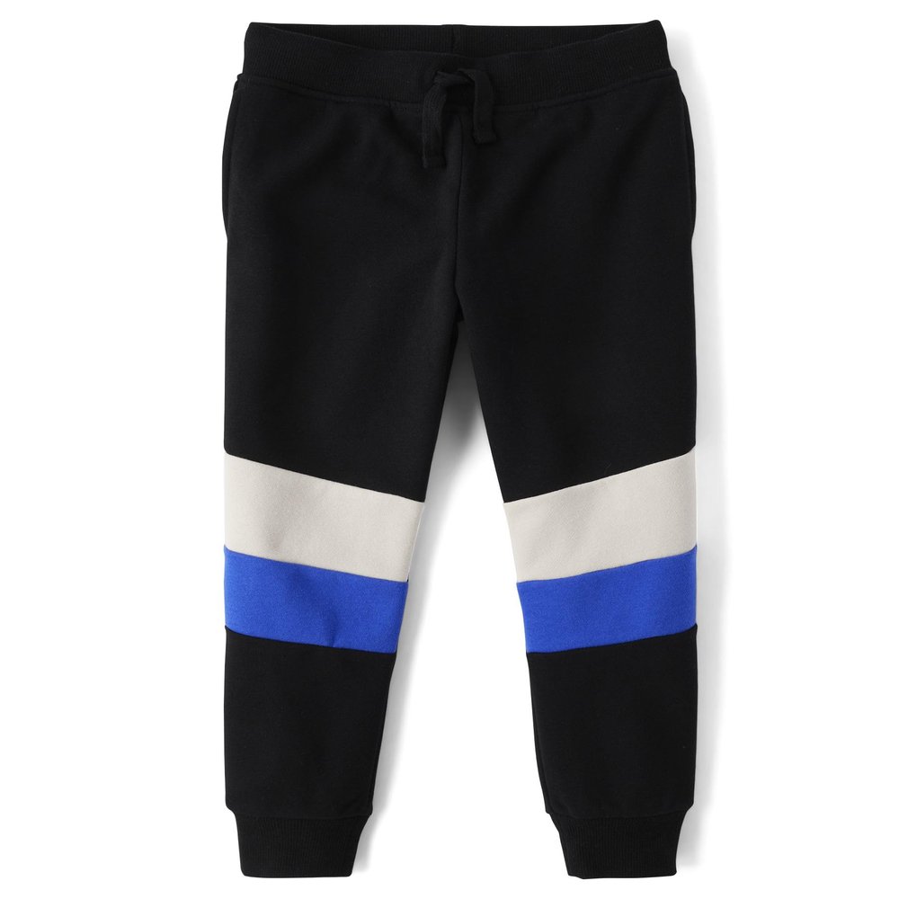 The Children's Place,Boys,Active Fleece Jogger Pants,Black Striped,X-Large
