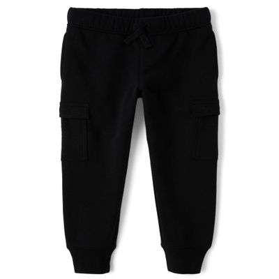 The Children's Place,Boys,Active Fleece Jogger Pants,Black Cargo,XX-Large