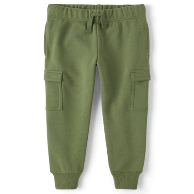 The Children's Place,Boys,Active Fleece Jogger Pants,Olive Cargo,Small