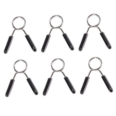 GOOHOCHY 6pcs Weight Bar Clips Durable Spring Clip Collars for Secure Weightlifting Fitness Training Compatible with Standard Dumbbell and Barbell Bars