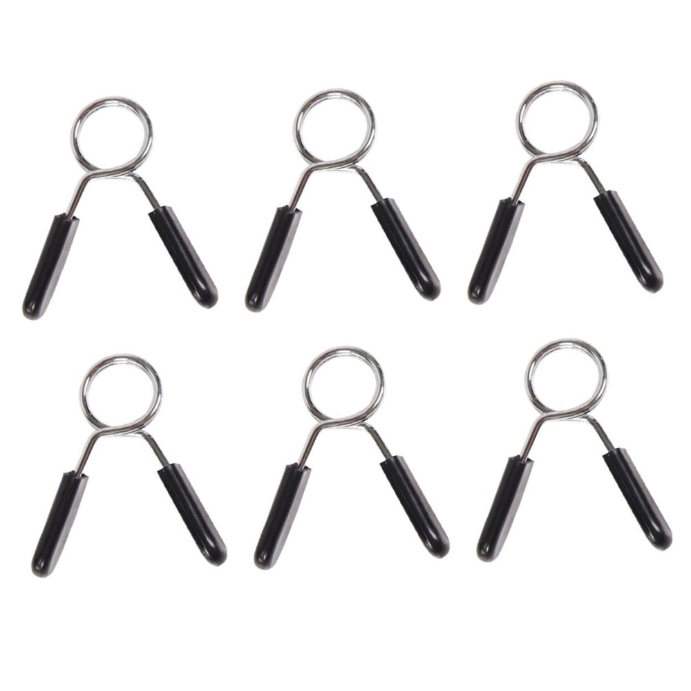 GOOHOCHY 6pcs Weight Bar Clips Durable Spring Clip Collars for Secure Weightlifting Fitness Training Compatible with Standard Dumbbell and Barbell Bars