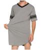 Men Shirts Collar Shirts for Men Polo Sweater Men Muscle Fit Shirt Flag Shirt Henley Long Sleeve Shirts for Men(Grey,5X-Large) view 1