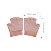 WOONEKY Non-Slip Half Finger Yoga Gloves for Women Breathable Knit Workout Gloves Pink for Fitness Training and Exercise Enhanced Grip and Palm Protection view 2