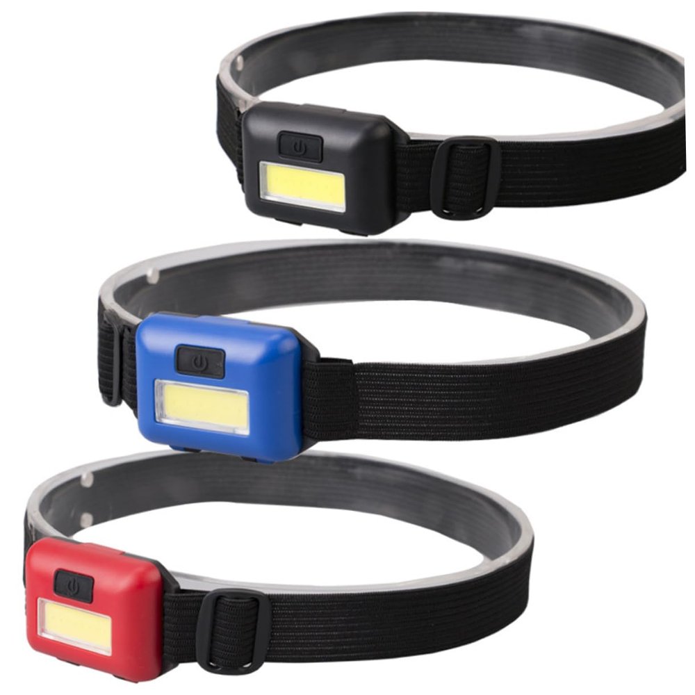 Hoement 3pcs Led Headlamp for Outdoor Activities Lightweight Running and Camping Headlight Durable Blue Design Without Battery for Jogging Fishing Hiking