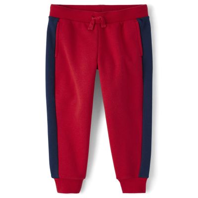 The Children's Place,Boys,Active Fleece Jogger Pants,Ruby/Tidal,X-Small