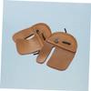 Outanaya 2pcs Three Finger Protective Gear for Cowhide Glove for Recurve Shooting Fit for Left and Right Hand Lightweight and Portable Design Brown view 3