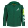 Nautica Boys' Long Sleeve Fleece Full Zip Hoodie, J-Class Evergreen, 14-16 view 1