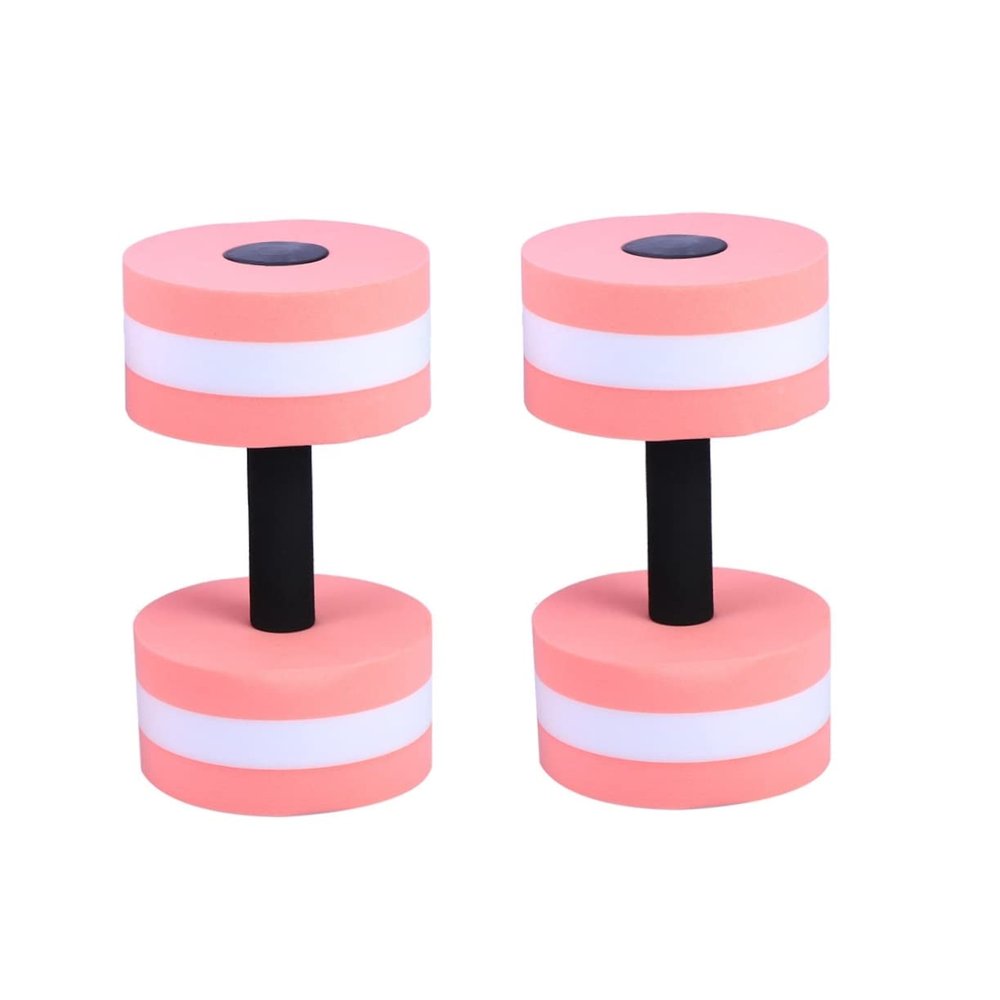 Mipcase 2pcs Pink Eva Water Dumbbells for Pool Aerobics Lightweight Aquatic Exercise Hand Bars for Water Resistance Workouts Flexibility Training