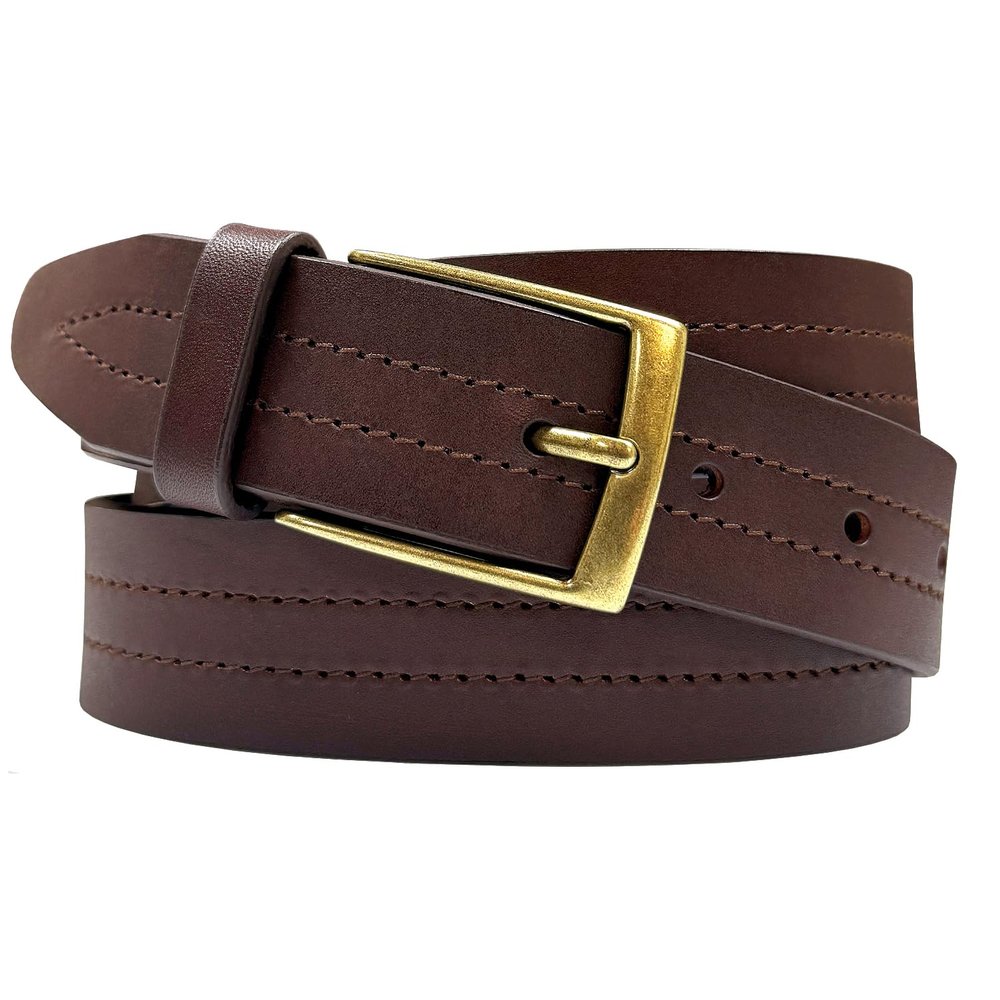 3581104 Men's Leather Belts One Piece 100% Genuine Leather Classic Casual Dress Belt (Brown, 38.)