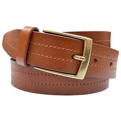 3581104 Men's Leather Belts One Piece 100% Genuine Leather Classic Casual Dress Belt (Tan, 44)
