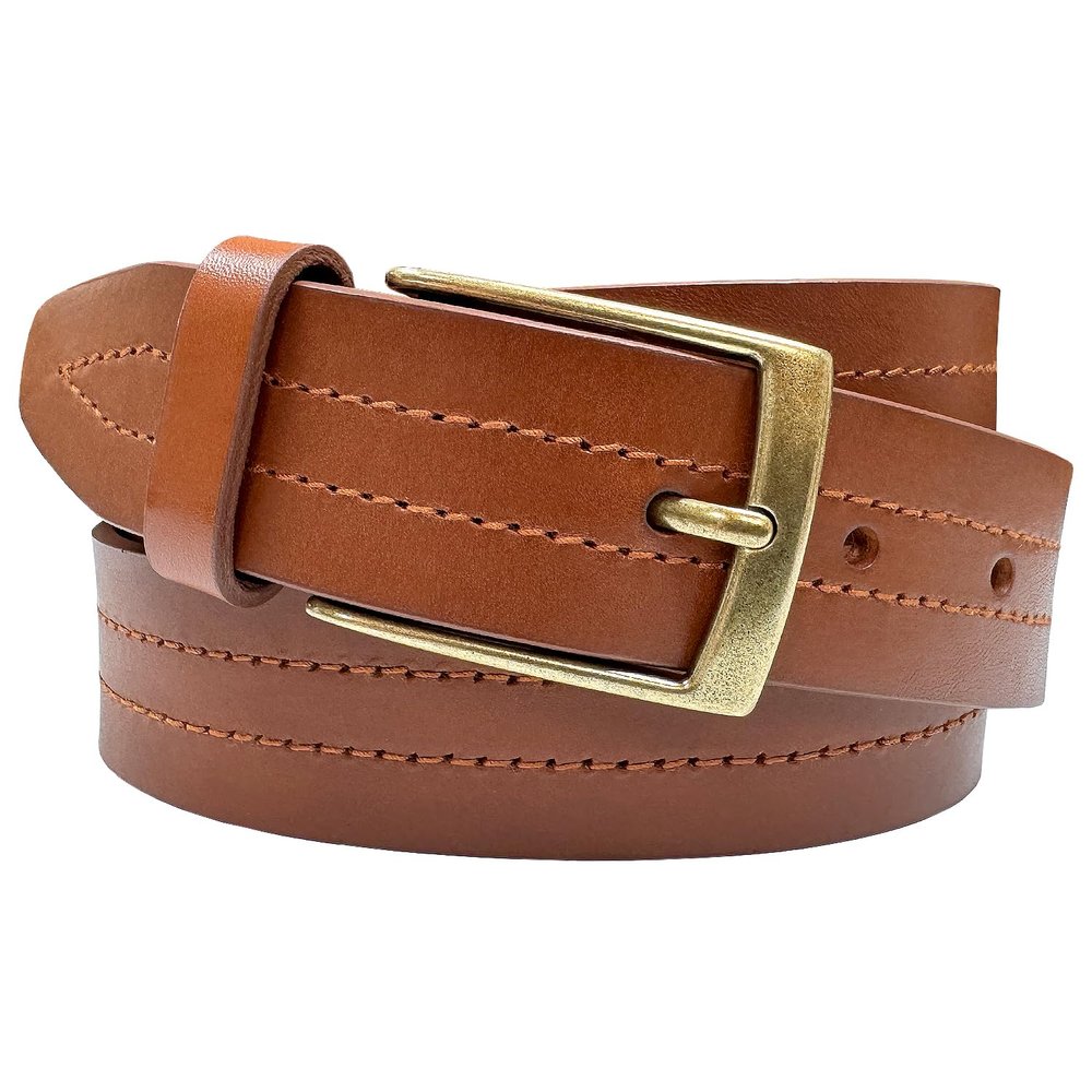 3581104 Men's Leather Belts One Piece 100% Genuine Leather Classic Casual Dress Belt (Tan, 44)