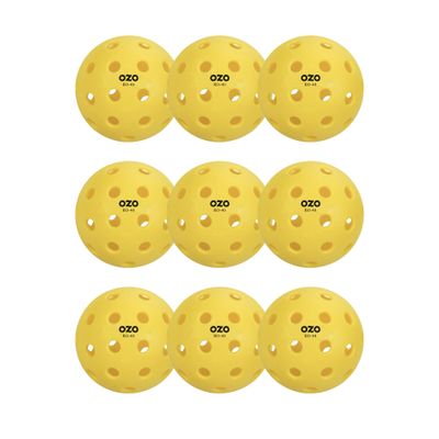 OZO Pickleball - Set of 9 Outdoor Balls, 40 Holes, Injection Mould
