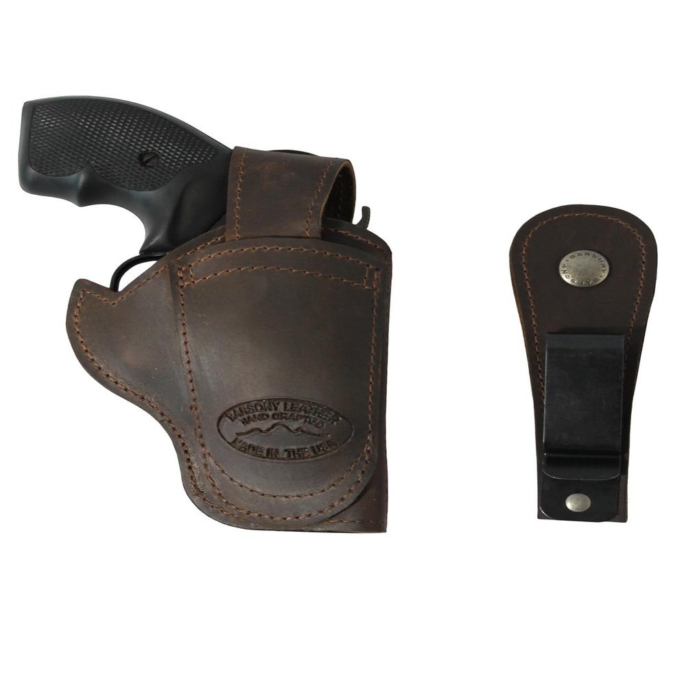 Barsony Brown Leather Ambidextrous 360Carry 12 Option Holster for Kimber K6S DASA 3"
