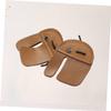 BRIGHTFUFU 2pcs Cowhide Arrow Finger Glove for Recurve Archery Protective Gear for Hunting Comfortable Three Finger Design Lightweight and Portable Brown view 3