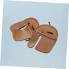 BRIGHTFUFU 2pcs Cowhide Arrow Finger Glove for Recurve Archery Protective Gear for Hunting Comfortable Three Finger Design Lightweight and Portable Brown view 4