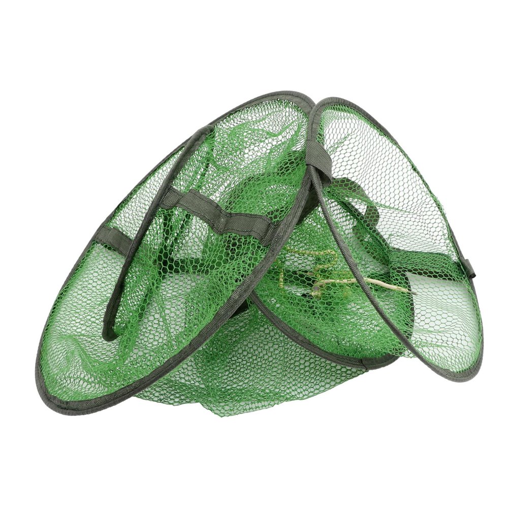GOOHOCHY 3pcs Mesh Fishing Net Durable Crab Lobster Catching Tool Large Green Fishing Accessory for Outdoor Use Portable and Easy to Store