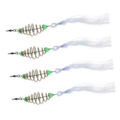 SUPVOX 4pcs Fishing Traps Convenient Portable Fish Net Random Beads for Fishing