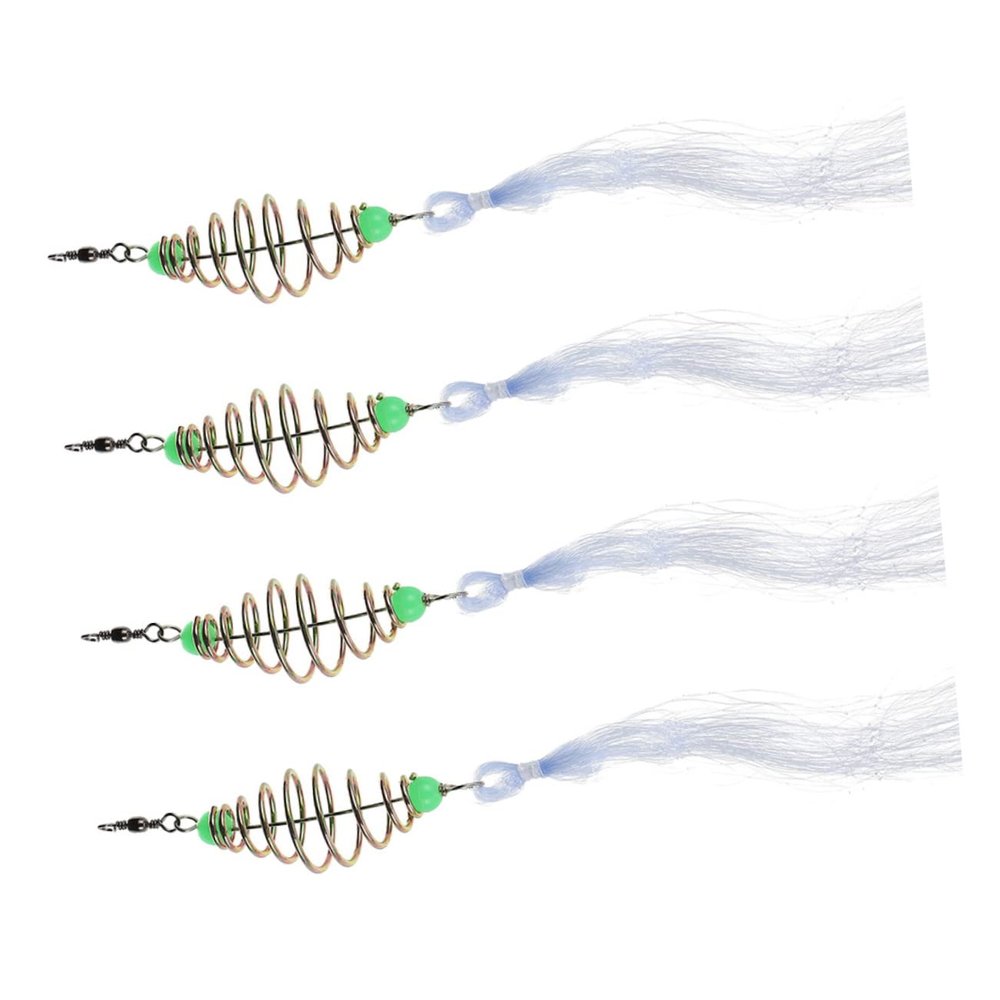 SUPVOX 4pcs Fishing Traps Convenient Portable Fish Net Random Beads for Fishing
