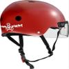 Triple Eight The Certified Sweatsaver Helmet with Visor for Roller Derby, Skateboarding and BMX, Scarlet Red Glossy, XL/XXL view 3