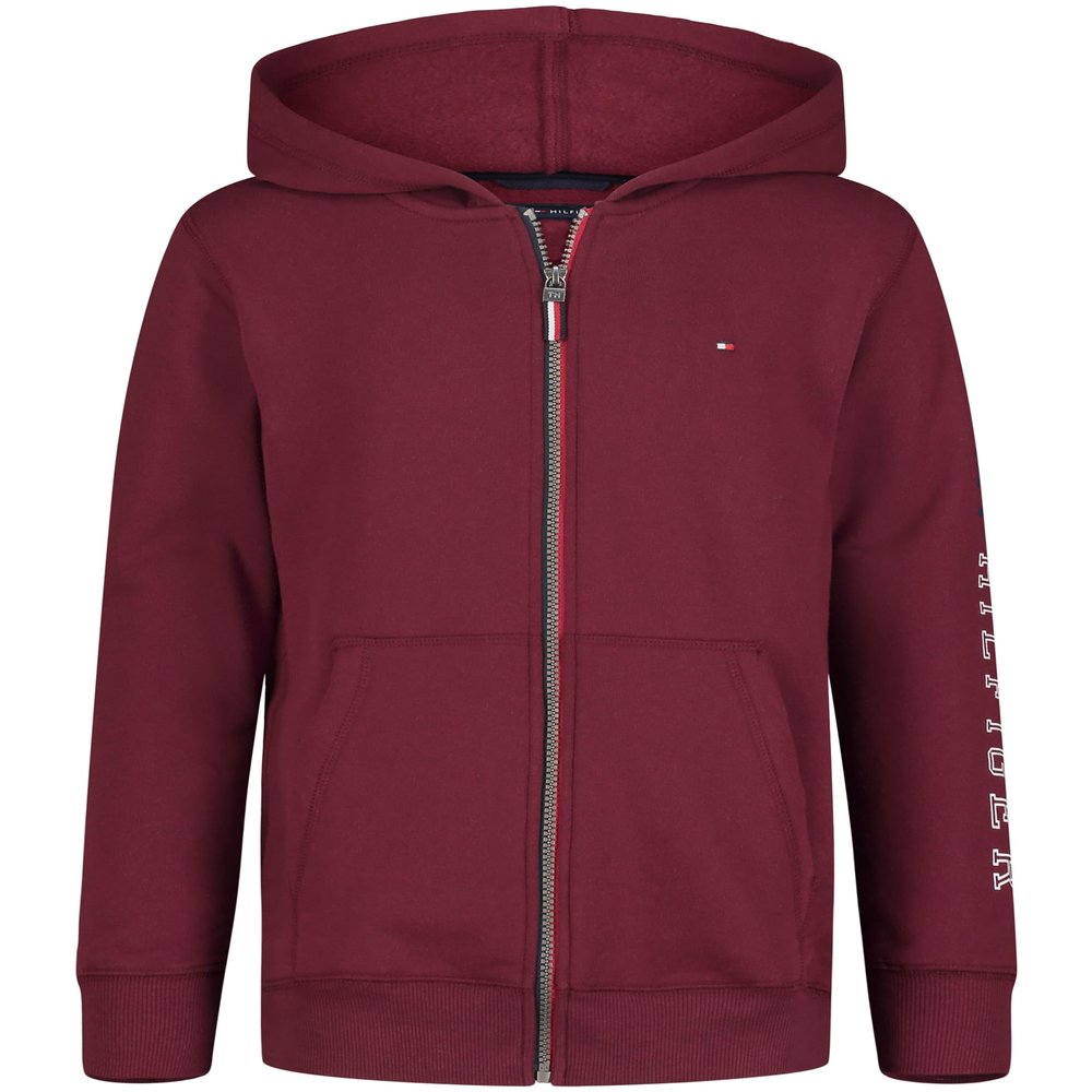 Tommy Hilfiger Boys' Long Sleeve Fleece Full Zip Hoodie, Prep Port, 10-12
