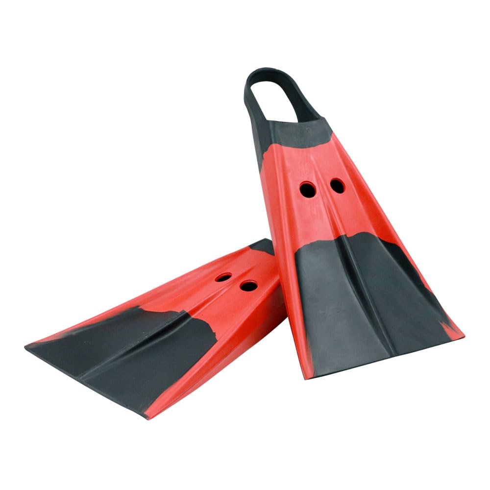 Voit Floating Rubber Fins, Duck Feet Fins, Comfortable Swimming Fins for Men, Women & Children, Great for Swim Training, Snorkeling & More Size S (5-7) Black & Red