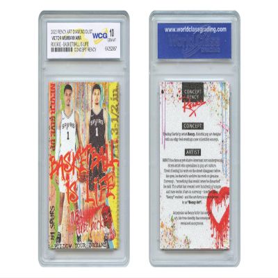 2023 Victor Wembanyama Rookie Basketball is Life Diamond Dust Encrusted Rency Art Trading Card - Graded Gem-Mint 10