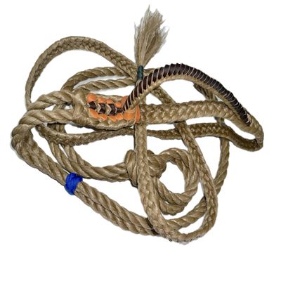 Junior Bull Rope RH 10.6 ft | Full Leather Handmade Riding Rope | Small to Medium Calf | FCBR