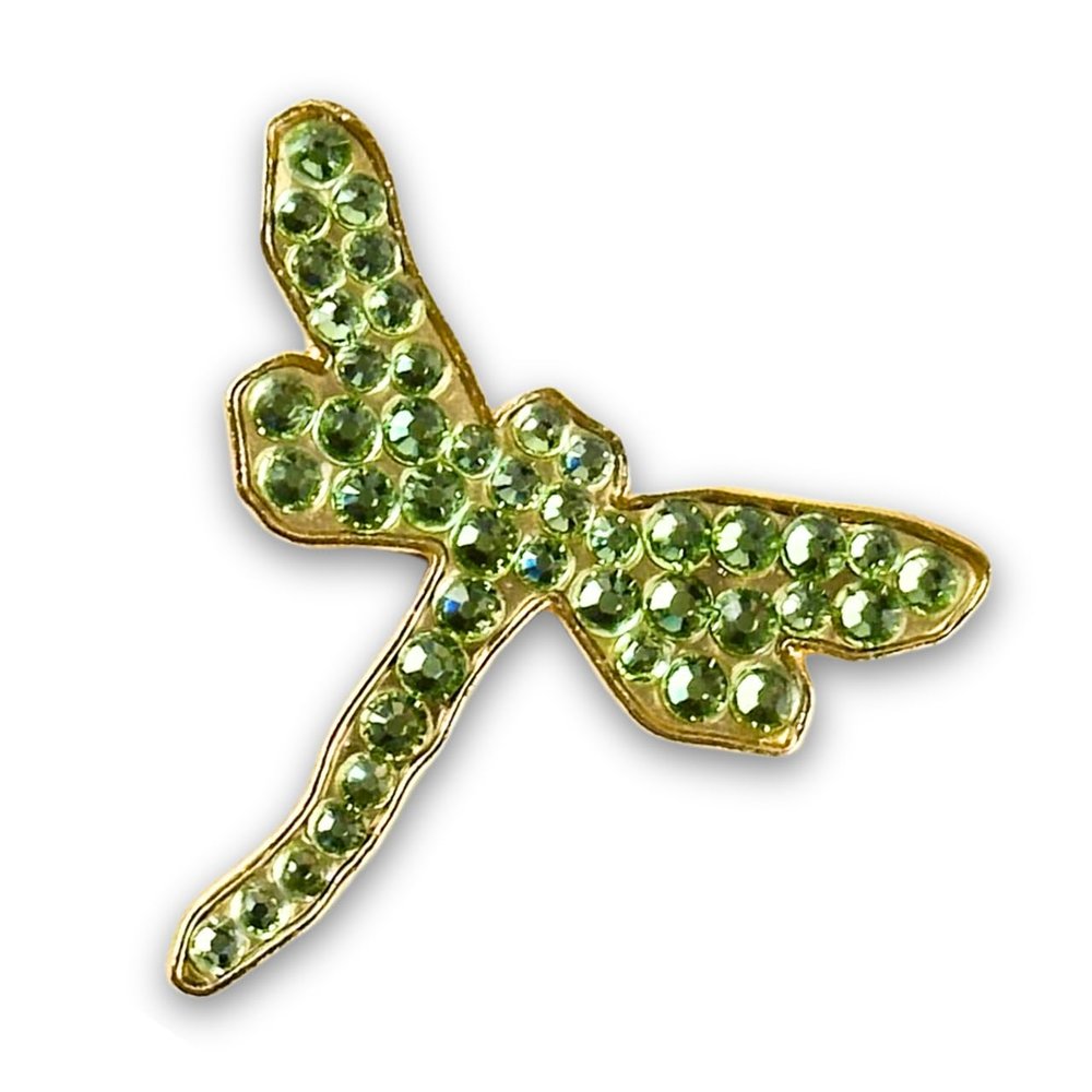 Bonjoc Premium Crystal Golf Ball Marker with Magnetic Hat Clip Dragonfly | Perfect Golf Accessories, Golf Gift, and Golf Giveaway for Men Women with add-ons Available!, Green