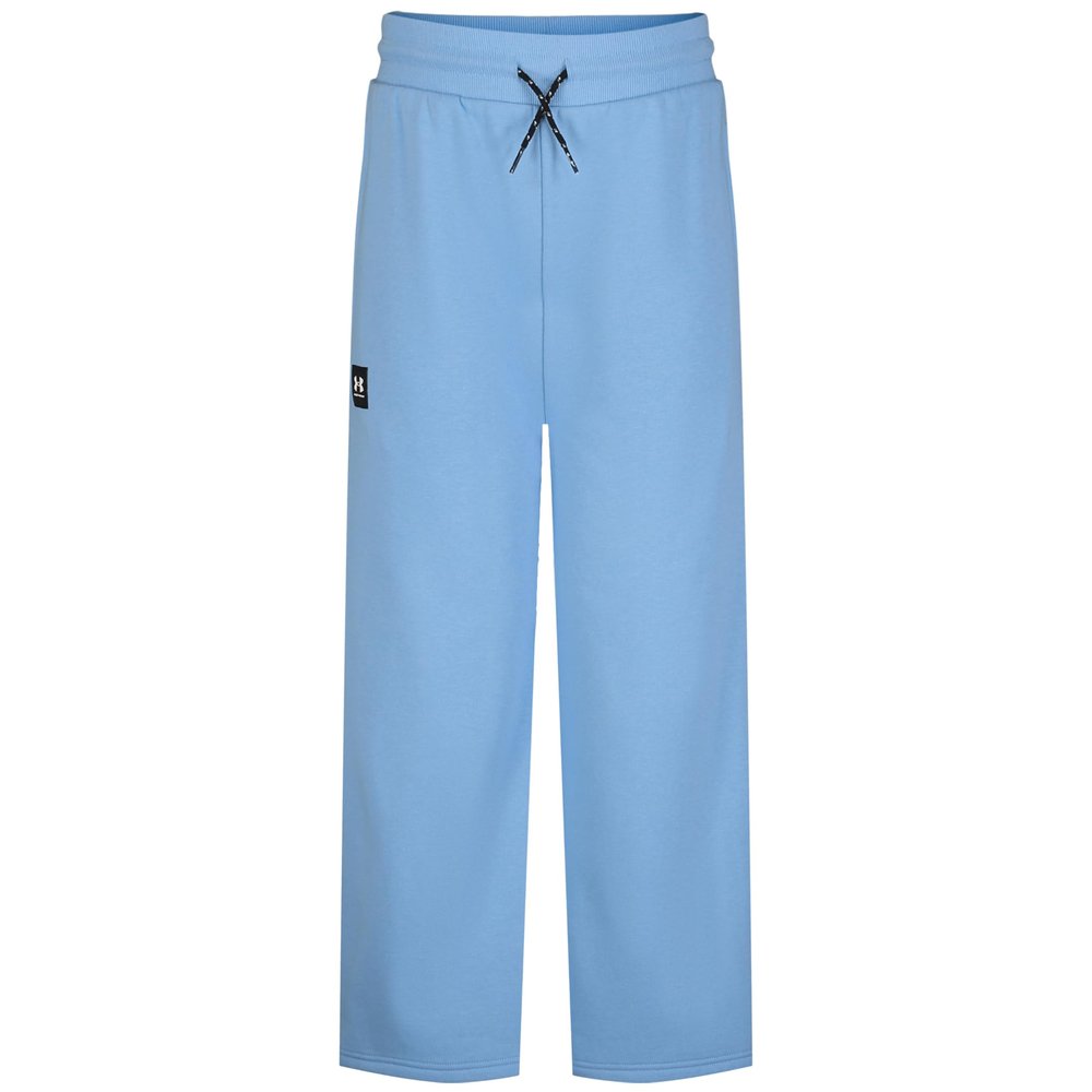 Under Armour Girls' Wide Leg Fleece Sweatpants, Elastic Waistband with Drawstring Closure, Outdoor Collection, Horizon Blue, YS