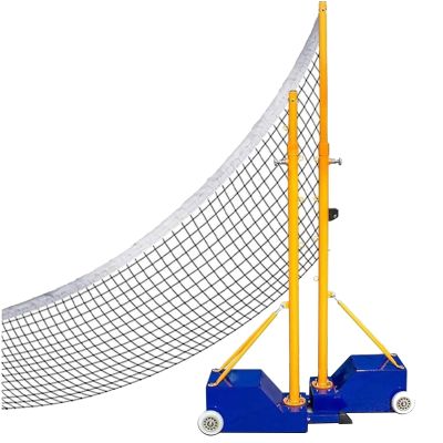 MENUBWPP Volleyball net Outdoor Badminton Net and Poles Belt Mechanical Pulley Fastening & Rubber Silent Tire Indoor Gym
