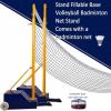 MENUBWPP Volleyball net Outdoor Badminton Net and Poles Belt Mechanical Pulley Fastening & Rubber Silent Tire Indoor Gym view 2
