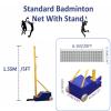 MENUBWPP Volleyball net Outdoor Badminton Net and Poles Belt Mechanical Pulley Fastening & Rubber Silent Tire Indoor Gym view 3