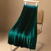 Akklian Formal Dresses for Women High Waist A-Line Satin Skirt Premium Satin Pleated Skirt Plus Size Maxi Skirt Fashion Skirt Green view 2