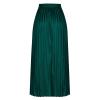 Akklian Formal Dresses for Women High Waist A-Line Satin Skirt Premium Satin Pleated Skirt Plus Size Maxi Skirt Fashion Skirt Green view 4