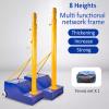 MENUBWPP Volleyball net Portable Badminton Net Volleyball/Badminton Stand with Stable Base with Wheels 6 Height adjustments(Style5) view 2