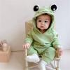 Baby Boy Cute Romper 3D Frog aamas Newborn Infant Long Sleeve Hooded Romper leeper (Green, 12-18 Months) view 3