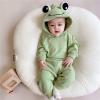 Baby Boy Cute Romper 3D Frog aamas Newborn Infant Long Sleeve Hooded Romper leeper (Green, 12-18 Months) view 4