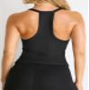 iGENJUN Workout Tops for Women Racerback Tank Tops 2025 Yoga Gym Ribbed Sleeveless Shirts Clothes,M,Black view 3