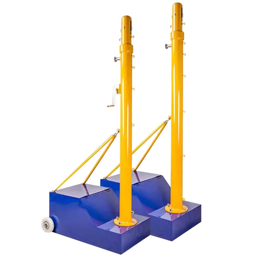 MENUBWPP Volleyball net Portable Badminton Net Volleyball/Badminton Stand with Stable Base with Wheels 6 Height adjustments(Style2)