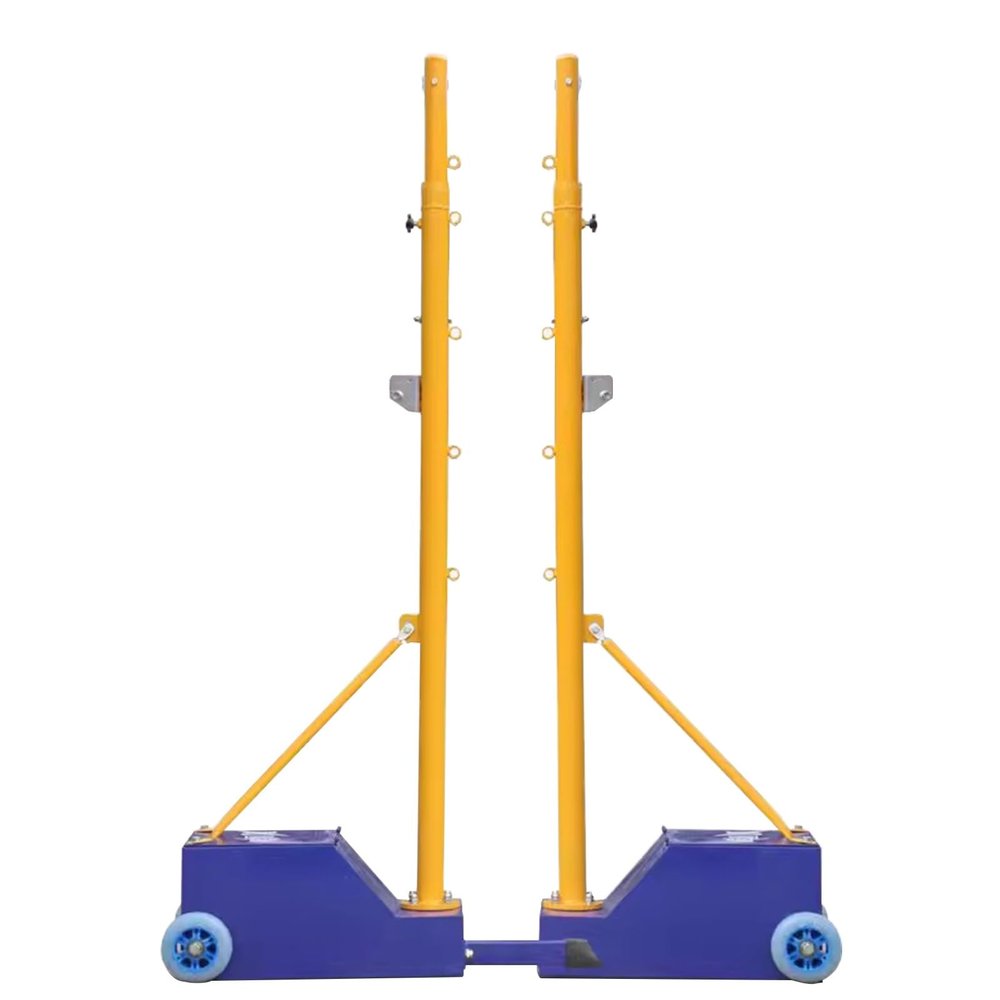 MENUBWPP Volleyball net Gas Volleyball/Badminton Outdoor with Stable Base with Wheels Heavy Duty Badminton Combo Set Two Height