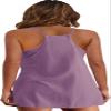 REIOASUD Womens Tennis Dress Workout Mini Dress with Shorts and Pockets Spaghetti Strap Sleeveless Short Sundress Golf Dress (Dark Purple,XL) view 4