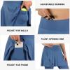 ANIVIVO Skirted Leggings for Women with Pockets, Tennis Yoga Golf Pickleball Skirt with Capris Leggings(Steel Blue,2XL) view 3