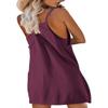 Womens Tennis Dress Workout Mini Dress with Shorts and Pockets Spaghetti Strap Sleeveless Short Sundress Golf Dress (Purple,S) view 3