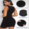 SHAPERIN Shaper Dress Built in Shapewear Sexy Square Neck Sleeveless Bodycon Summer Mini Tank Dress for Women Black M view 2
