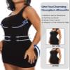 SHAPERIN Shaper Dress Built in Shapewear Sexy Square Neck Sleeveless Bodycon Summer Mini Tank Dress for Women Black M view 3